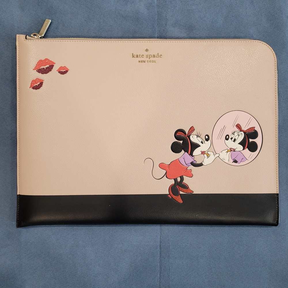 Kate Spade Minnie Mouse Pink and Black Cosmetic Bag